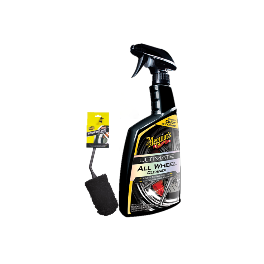 Meguiars G180124EUMEG Felgenreiniger 709ml & X190700EUMEG Supreme Wheel Bürste