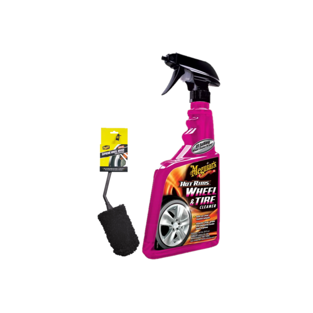Meguiars G9524EUMEG Hot Rims Wheel Cleaner 709ml & X190700EUMEG Radbürste