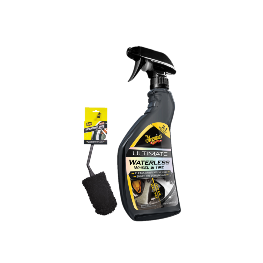 Meguiars G190424EUMEG Waterless Wheel Cleaner 709ml & X190700EUMEG Radbürste