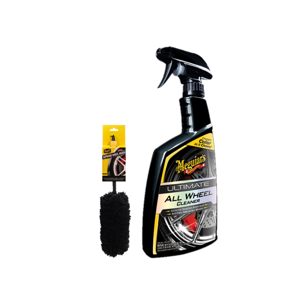Meguiars G180124EUMEG Ultimate Wheel Cleaner 709ml & X1902EUMEG Radbürste Medium