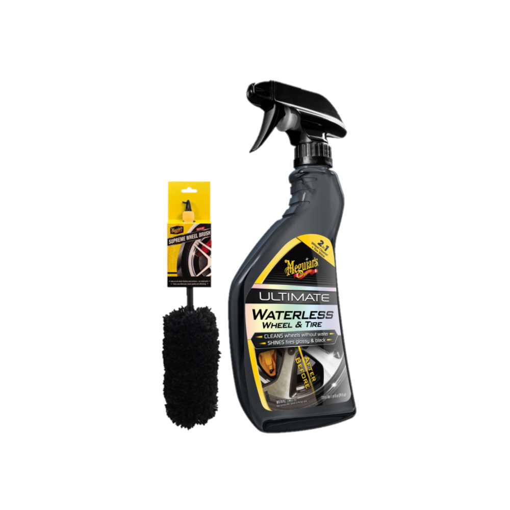 Meguiars G190424EUMEG Ultimate Waterless Wheel 709ml & X1902EUMEG Bürste Medium