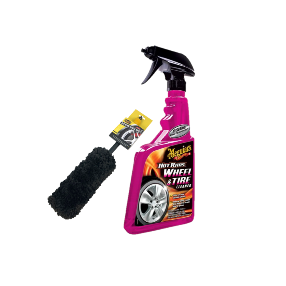 Meguiars G9524EUMEG Hot Rims Rad- & Reifenreiniger 709ml & X1901EU Bürste Large