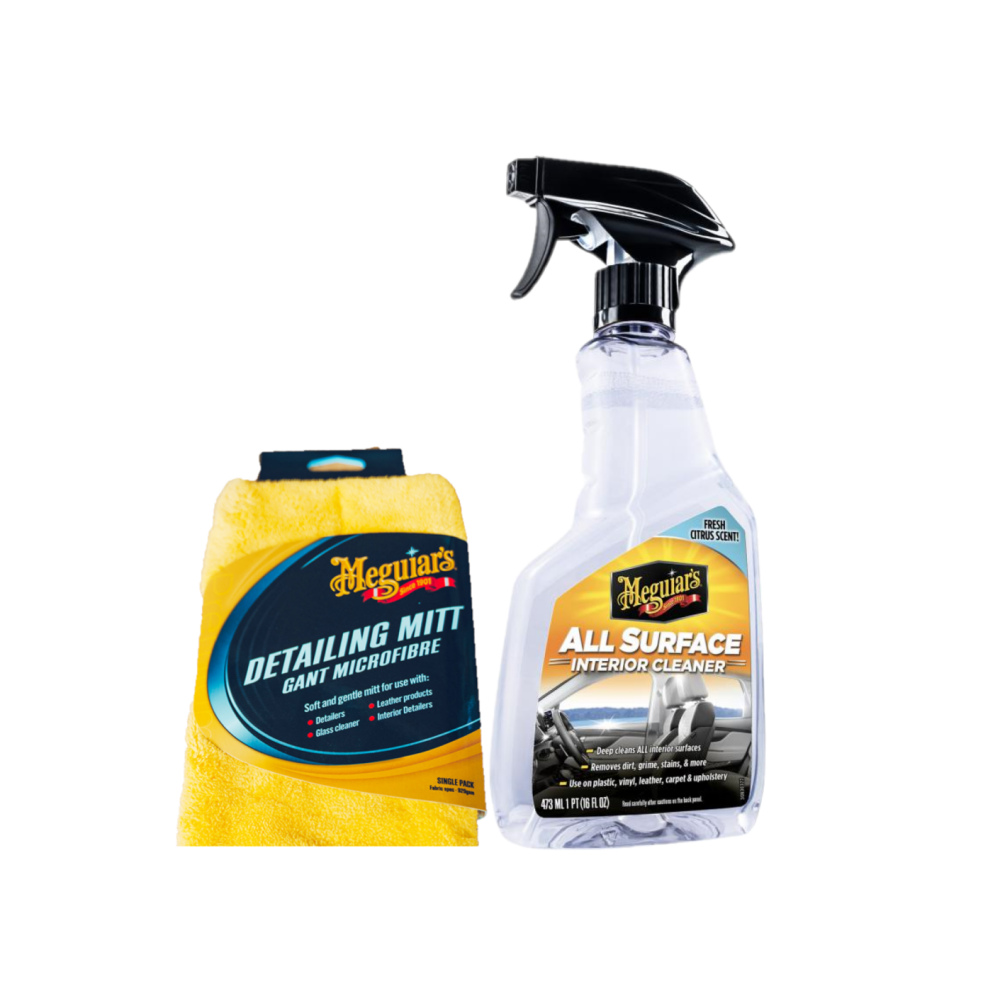 Meguiars G240616EUMEG All-Surface Cleaner 473ml & X1804EUMEG Detailing-Mitt Gelb