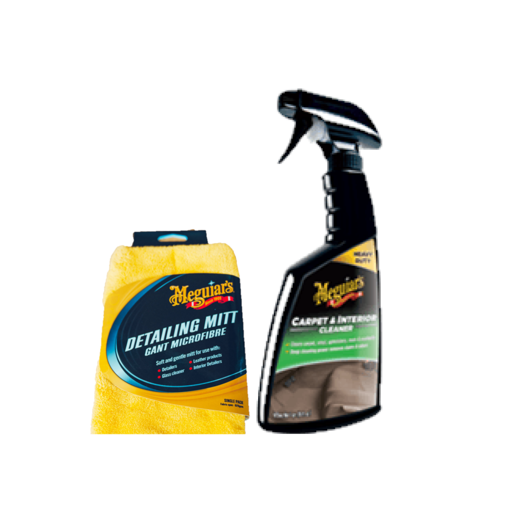 Meguiars G9416EUMEG Carpet & Interior Cleaner 473ml & X1804EUMEG Mitt Gelb