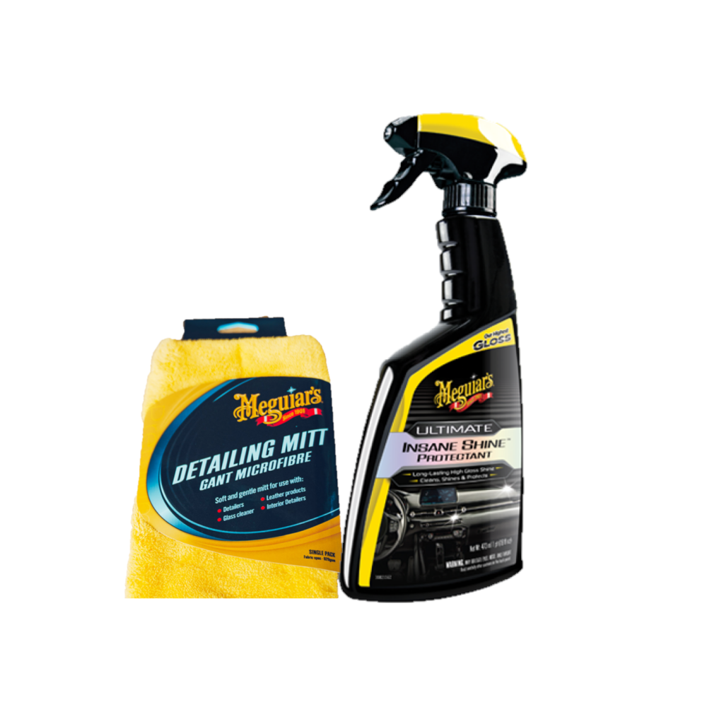 Meguiars G220216EUMEG Ultimate Insane Shine Protectant 473ml & X1804EU Mitt Gelb