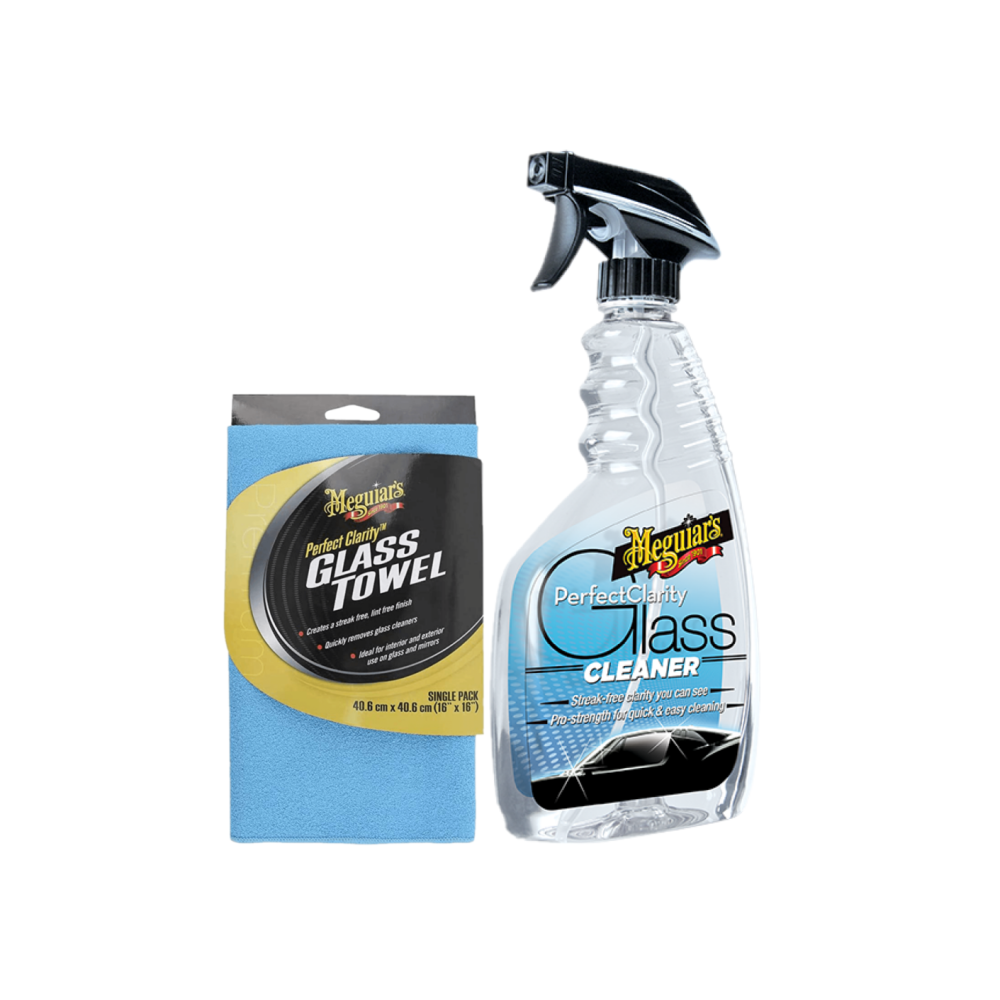 Meguiars G8216EUMEG Perfect Clarity Glass Cleaner 473ml & X190301EUMEG Tuch Blau