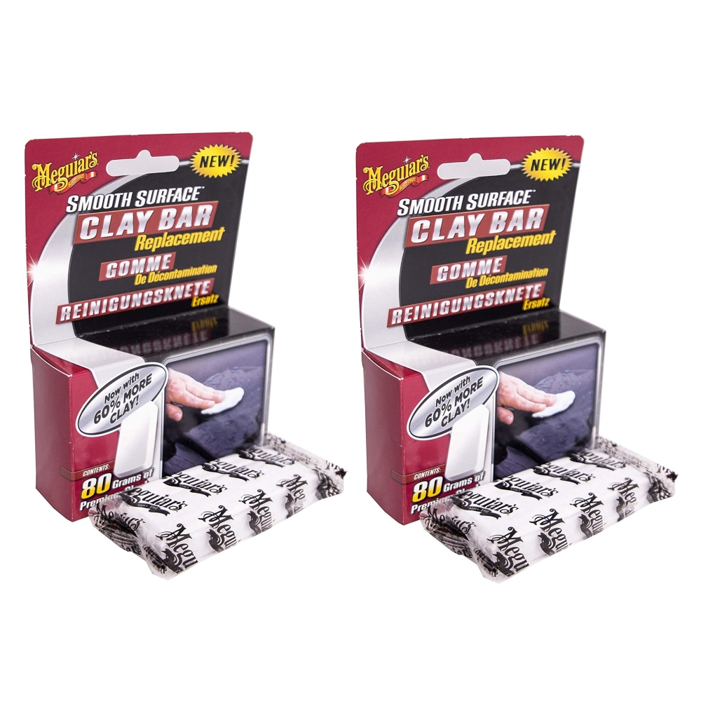 Meguiars 2x G1001EU Smooth Surface Clay Bar Reinigungsknete Lackvorbehandlung 80g