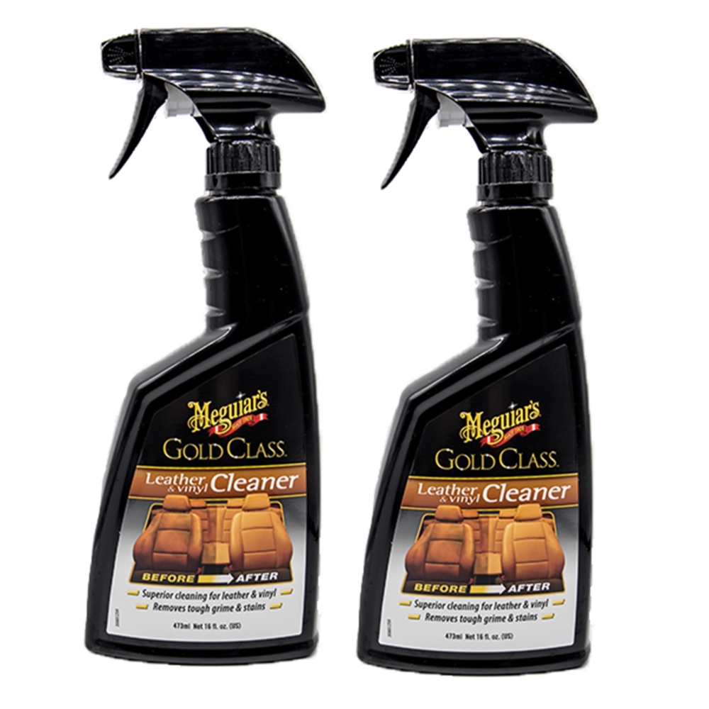 Meguiars 2x G18516EU Gold Class Leather + Vinyl Lederreiniger Vinylreiniger 473 ml