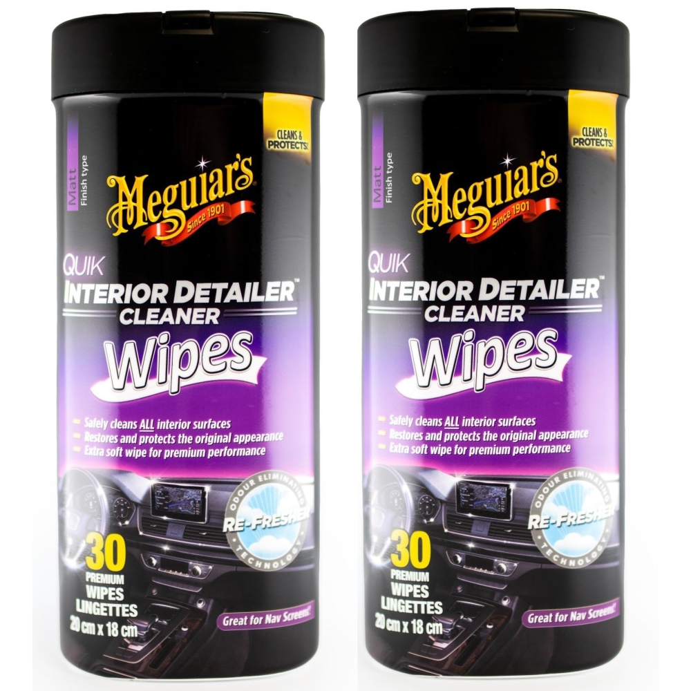 Meguiars 2x G13600EU Quik Interior Detailer Cleaning Wipes 30 Stk Reinigungstücher