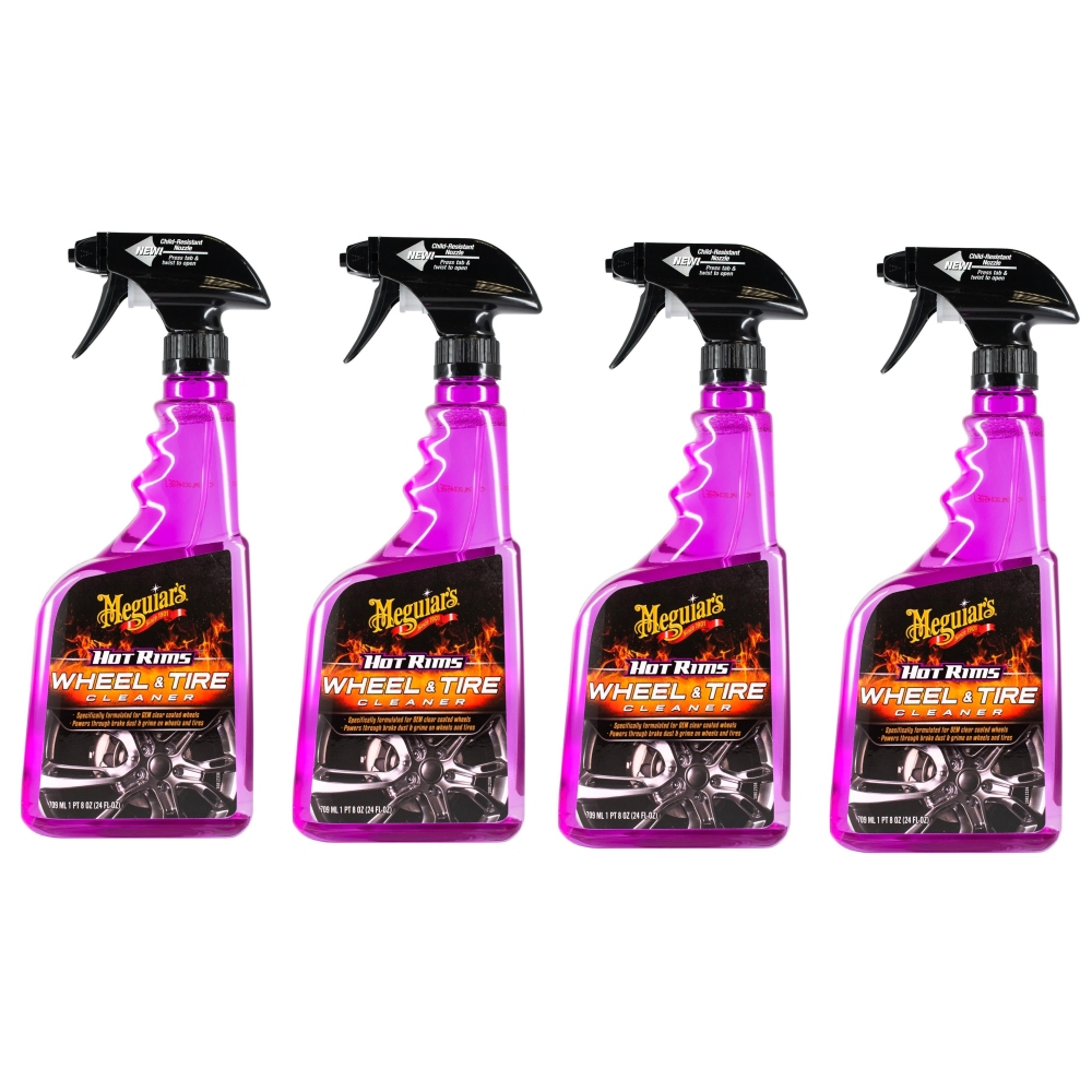 Meguiars 4x G9524EU Hot Rims Wheel + Tire Cleaner Felgenreiniger Felgenpflege 709ml