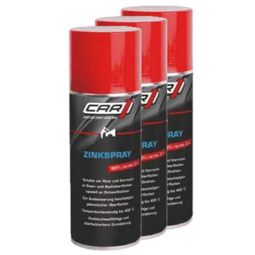 CAR1 3x 400ml Zinkspray Rostschutz 99% reines Zink CO 3005
