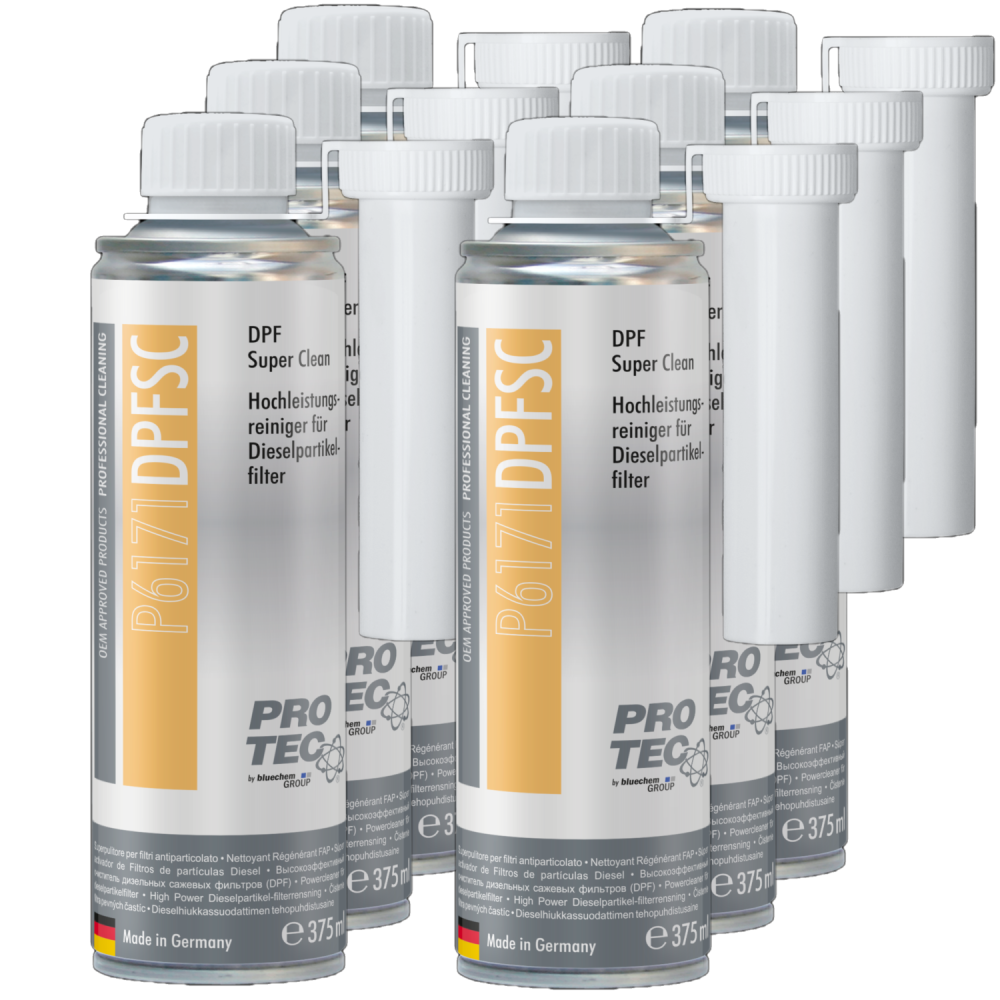 PROTEC 6x 375 ml Hochleistungs-DPF-Reiniger P6171 Dieselpartikelfilter Additiv