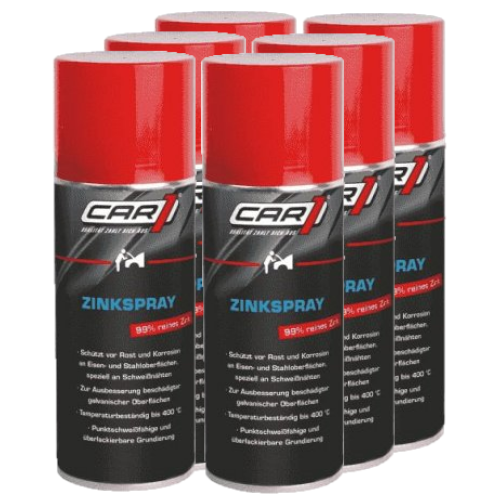CAR1 6x 400ml Zinkspray Rostschutz 99% reines Zink CO 3005