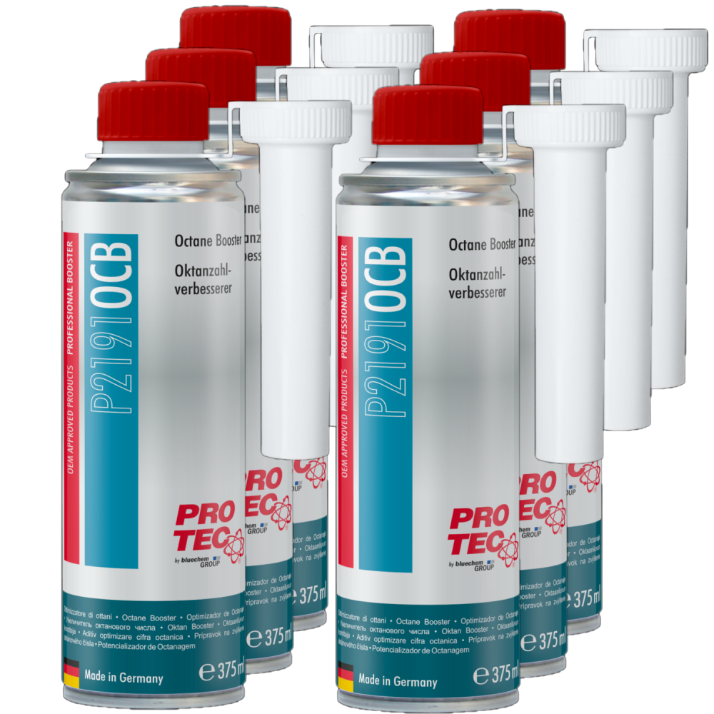 PROTEC 6x 375 ml Oktanzahlverbesserer P2191 Erhöht ROZ um bis zu 5 Punkte