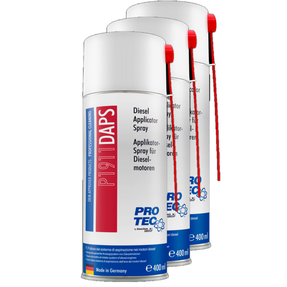 PROTEC 3x 400 ml Diesel Applikatorspray P1911 Kraftstoffsystem Diesel