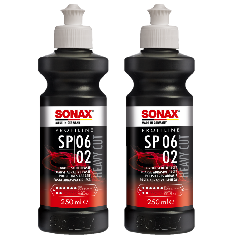 2x 250ml SONAX PROFILINE SP 06-02 SCHLEIFPASTE SILIKONFREI SCHLEIF PASTE MITTEL