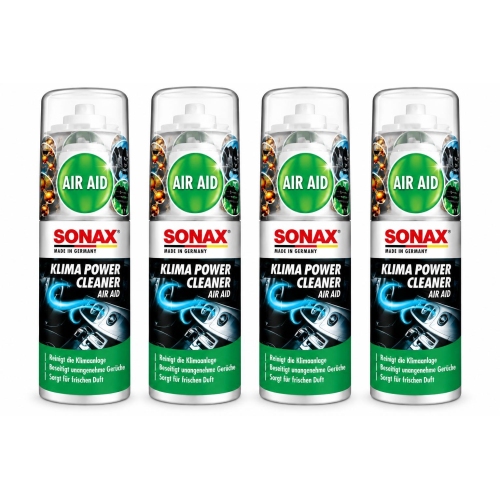 SONAX 03231000 KlimaPowerCleaner AirAid Autoreiniger Fahrzeugpflege 4x 100ml