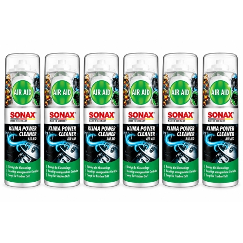 SONAX 03231000 KlimaPowerCleaner AirAid Autoreiniger Fahrzeugpflege 6x 100ml