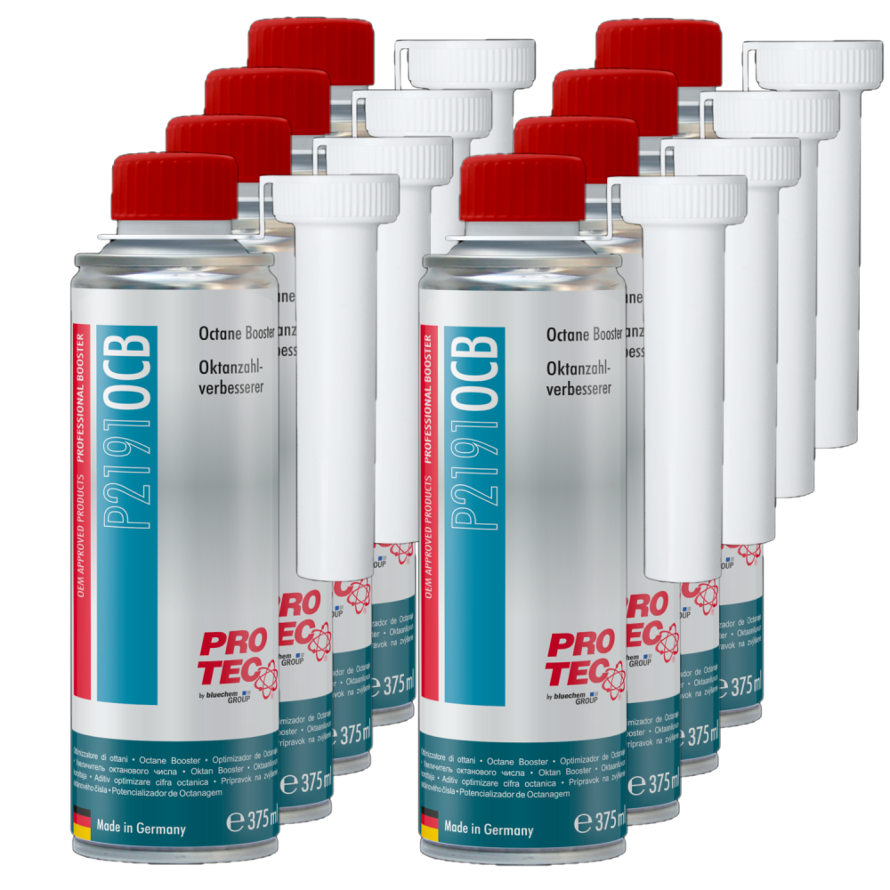 PROTEC 8x 375 ml Oktanzahlverbesserer P2191 Erhöht ROZ um bis zu 5 Punkte