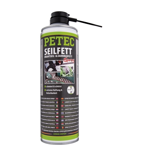 PETEC 71650 Seilfett Drahtseil Zahnradfett 500 ml Spray Schmiermittel