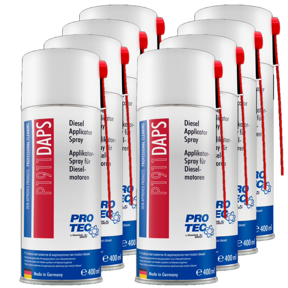PROTEC 8x 400 ml Diesel Applikatorspray P1911 Kraftstoffsystem Diesel