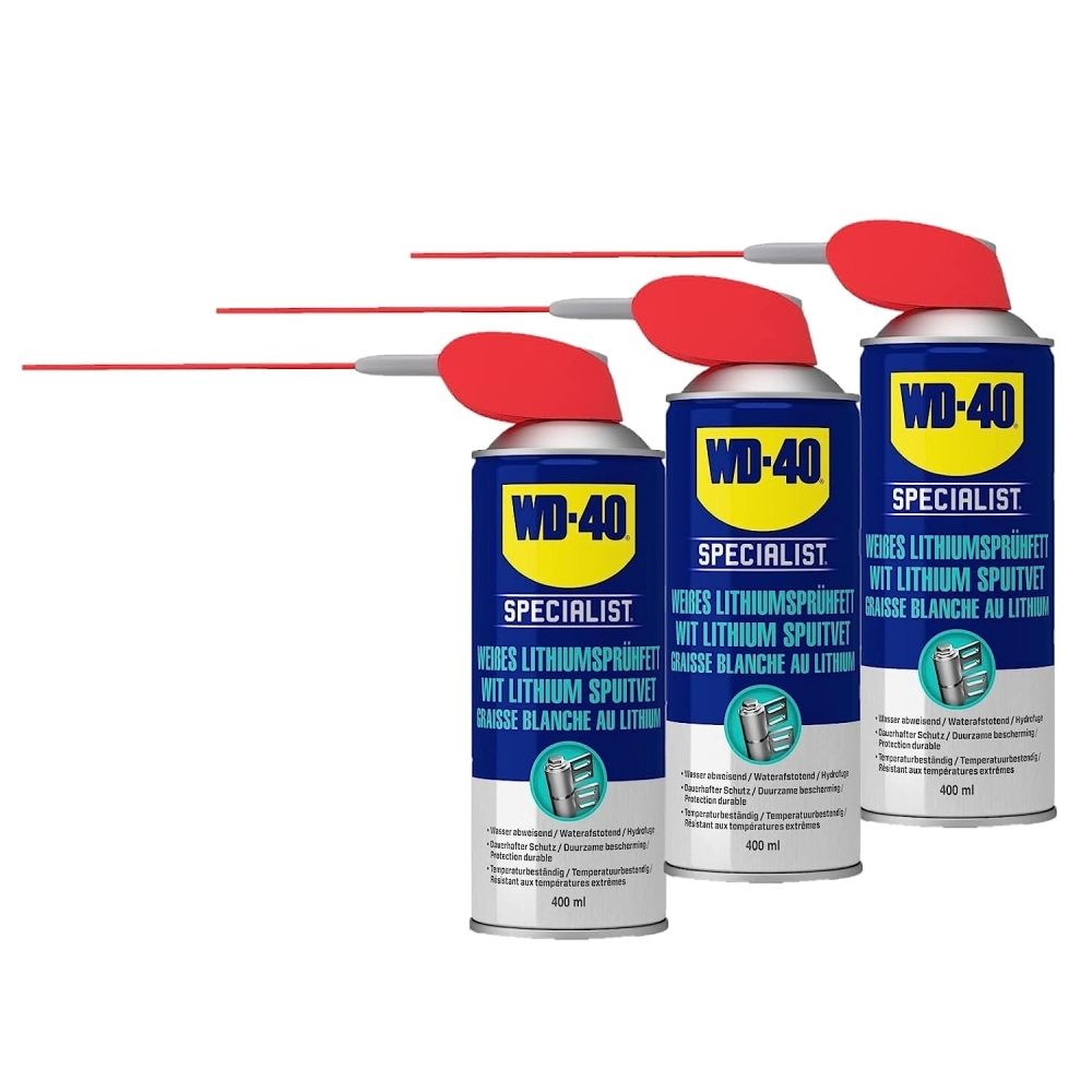 WD-40 Specialist Weißes Lithiumsprühfett Smart Straw 3x400ml Spray