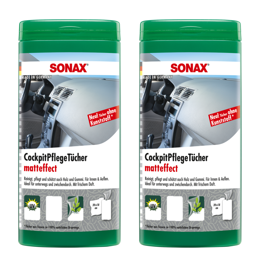 SONAX 04158410 CockpitPflegeT&Atilde;&frac14;cher Matteffect Box Autopflege Reiniger 2x 25St&Atilde;&frac14;ck