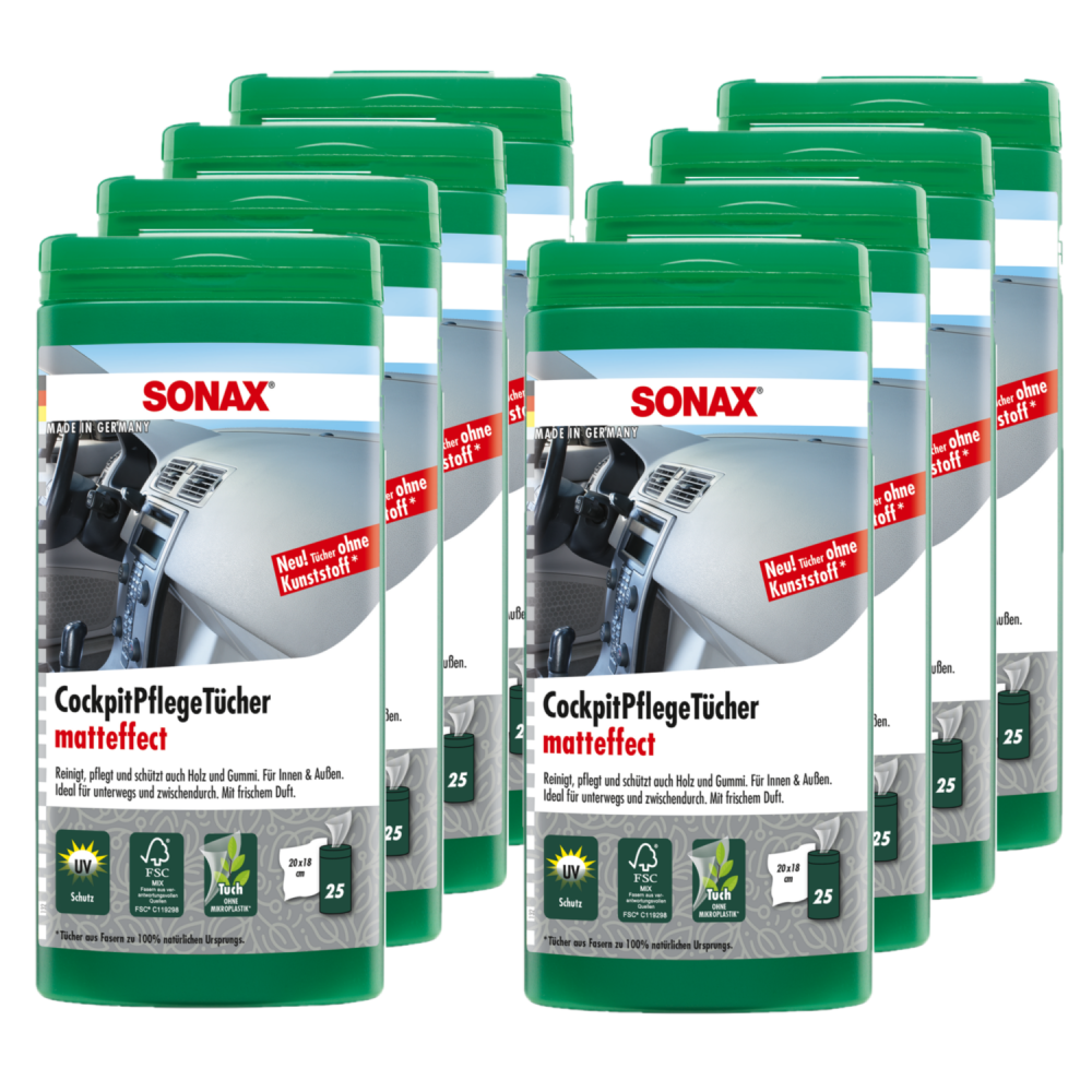 SONAX 04158410 CockpitPflegeT&Atilde;&frac14;cher Matteffect Box Autopflege Reiniger 8x 25St&Atilde;&frac14;ck
