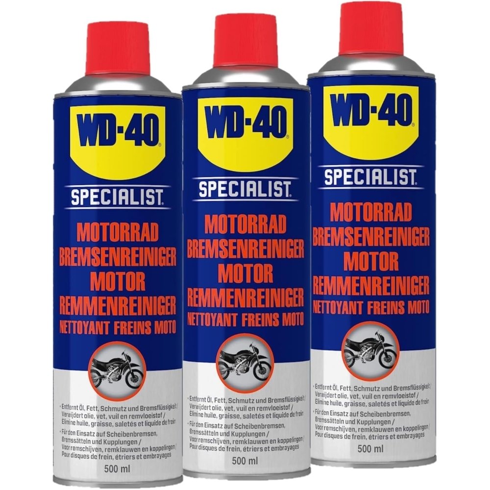 WD-40 Specialist Motorrad Bremsenreiniger Pflegemittel Reiniger 3x500 ml Spray
