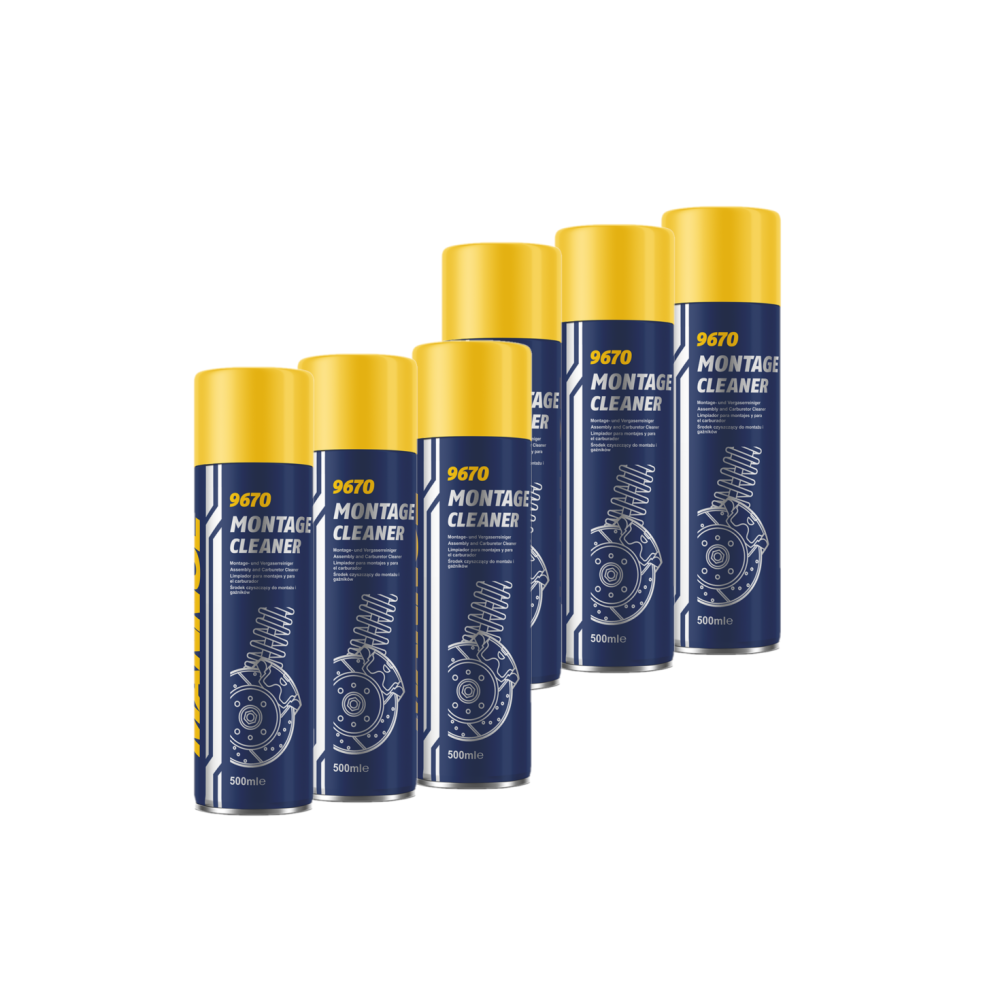 MANNOL 9670 Montage Cleaner Hochwirksamer Bremsen und Montage Reiniger 6x500 ml