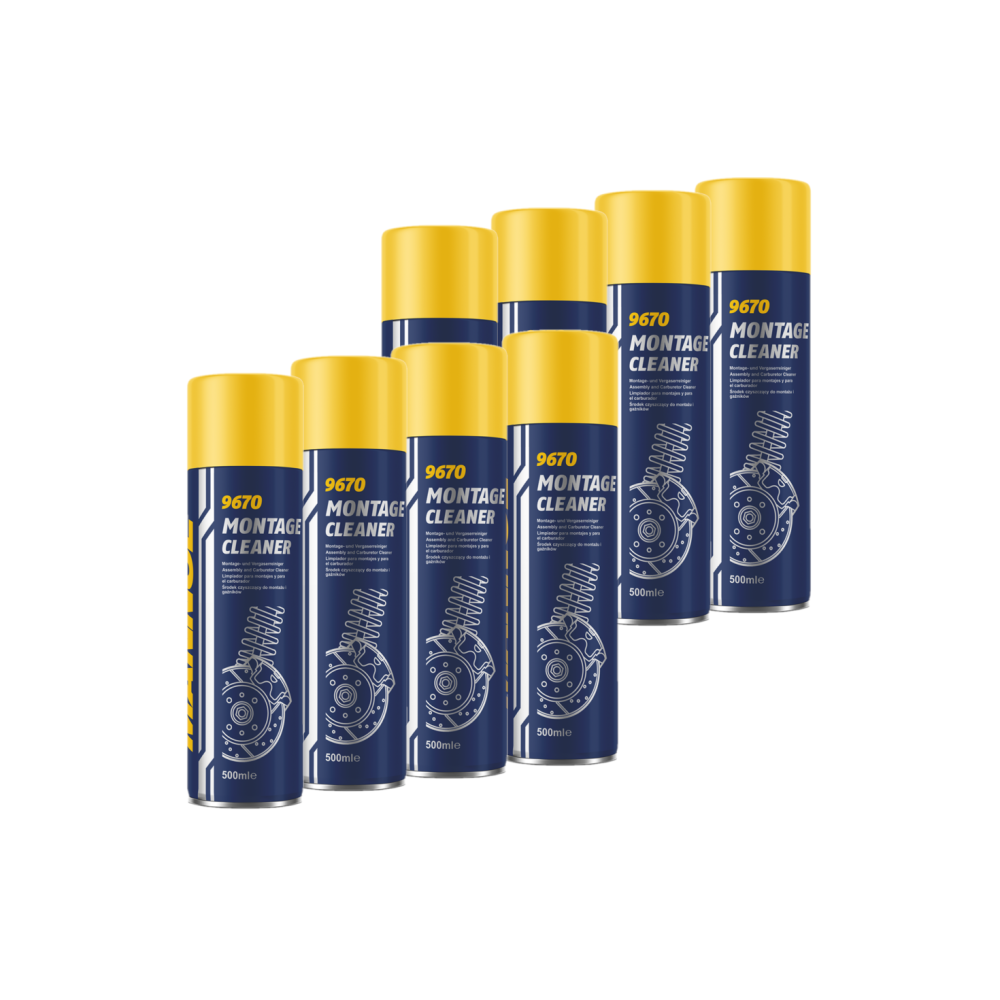MANNOL 9670 Montage Cleaner Hochwirksamer Bremsen und Montage Reiniger 8x500 ml