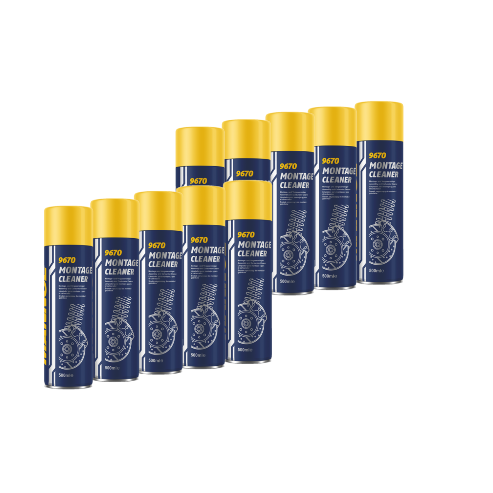 MANNOL 9670 Montage Cleaner Hochwirksamer Bremsen und Montage Reiniger 10x500 ml