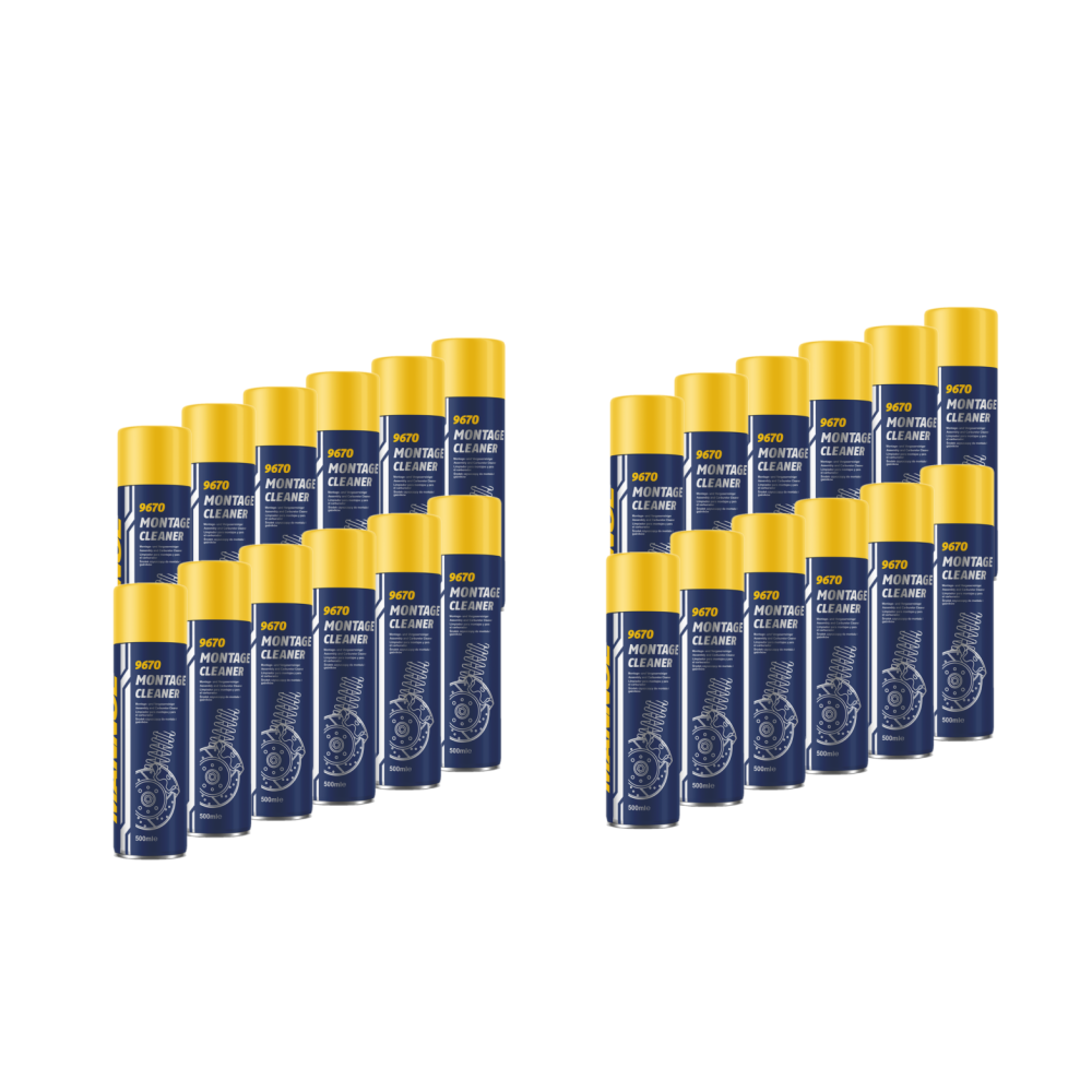 MANNOL 9670 Montage Cleaner Hochwirksamer Bremsen und Montage Reiniger 24x500 ml