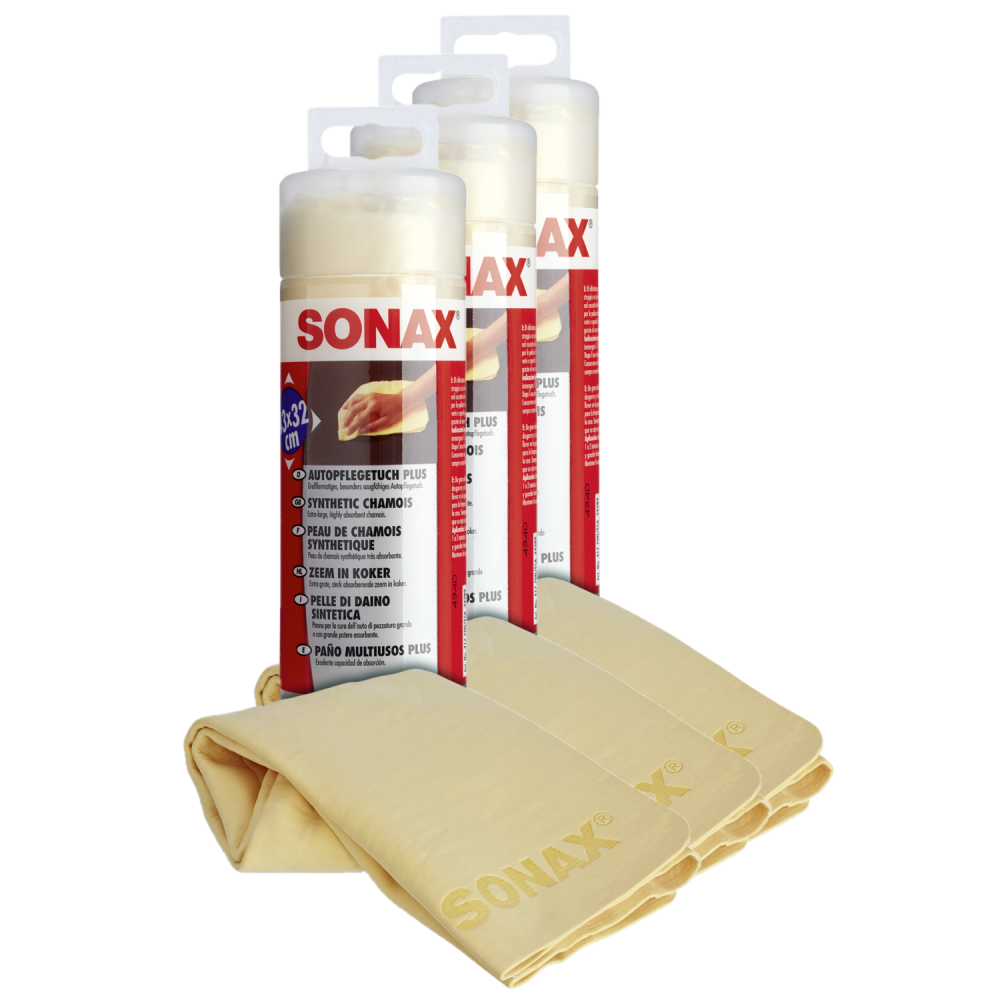 SONAX 04177000 AutopflegeTuch PLUS Reinigungszubeh&Atilde;&para;r Pflegezubeh&Atilde;&para;r 3x 1St&Atilde;&frac14;ck