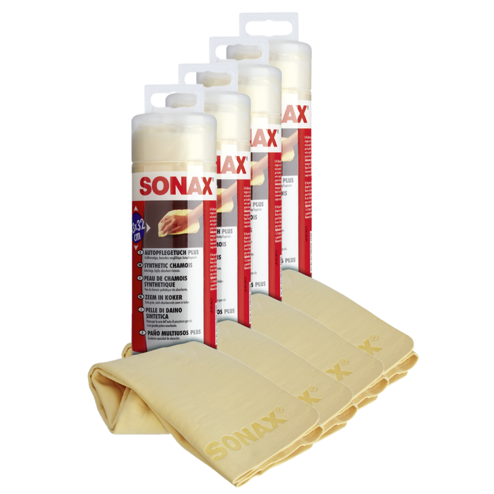 SONAX 04177000 AutopflegeTuch PLUS Reinigungszubeh&Atilde;&para;r Pflegezubeh&Atilde;&para;r 4x 1St&Atilde;&frac14;ck