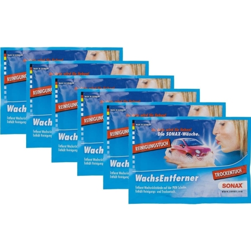 SONAX 04181000 Glas+FensterTuch Autopflege Reinigungszubeh&Atilde;&para;r Reiniger 6x 2Teile