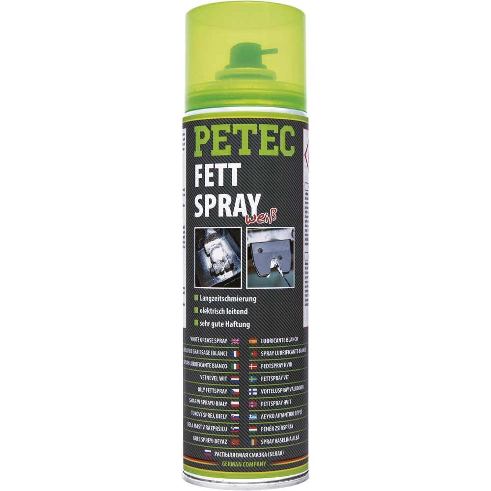 Batteriepolfett PETEC 70250 FETTSPRAY, weiß für