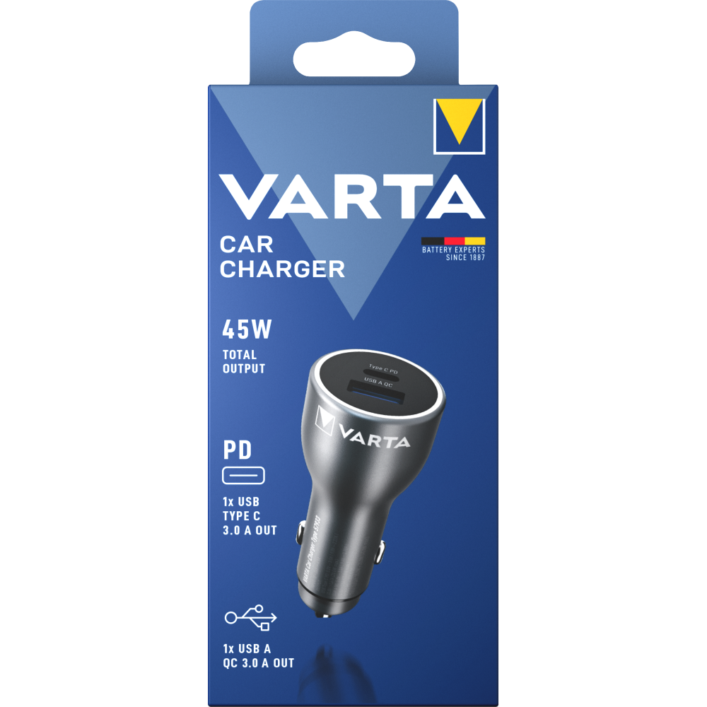 VARTA Car Charger Box Ladegerät Adapter mit 2 Anschlüssen Autoladegerät