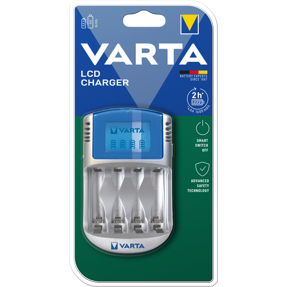 VARTA LCD Charger 12V Akku Ladegerät Batterieladegerät geeignet für AA, AAA