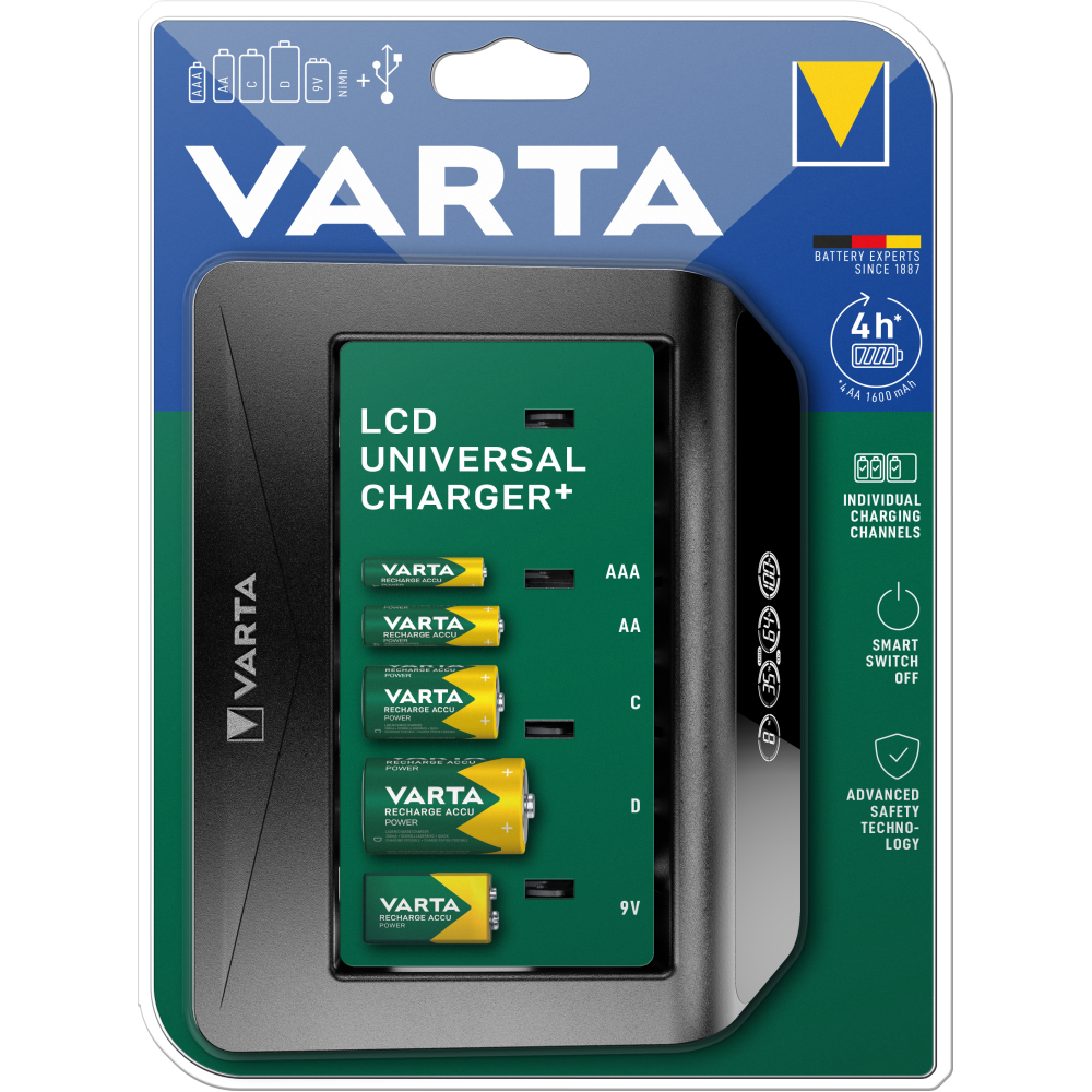 VARTA LCD Universal Charger+ Batterieladegerät Ladegerät