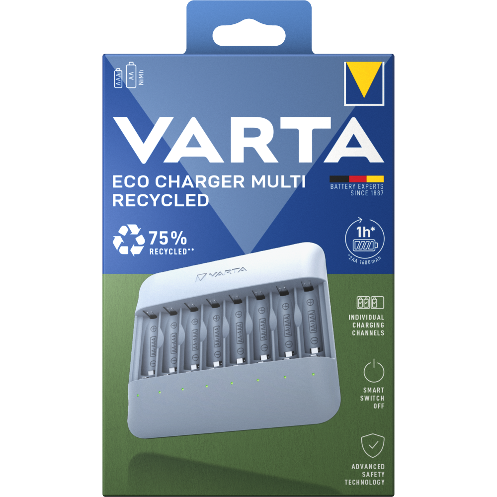 VARTA Eco Charger Multi Recycled Ladegerät Batterieladegerät ohne Batterien