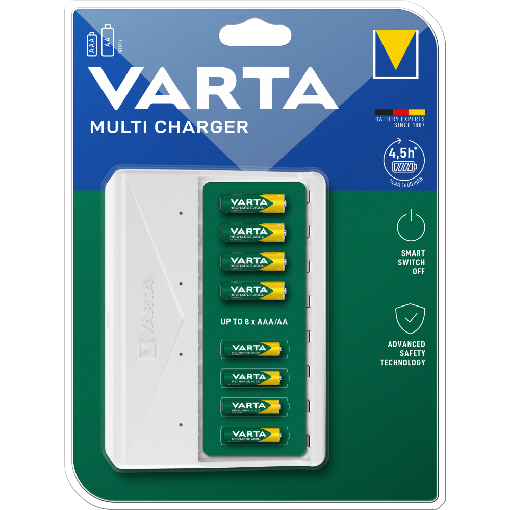 VARTA Multi Charger Ladegerät Batterieladegerät umfasst 4 Ladegerät-Modell
