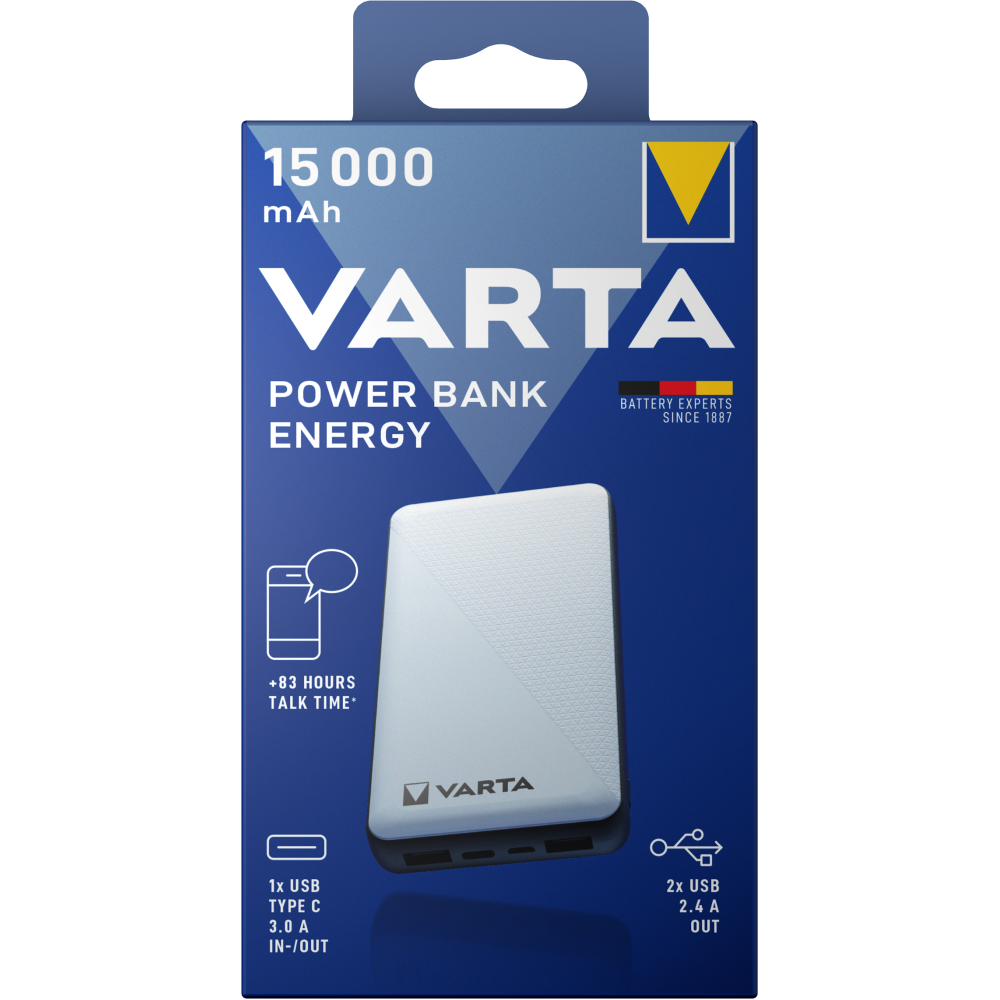 VARTA Power Bank Energy Ladegerät 15000mAh Box Powerbank Batterie Reisen