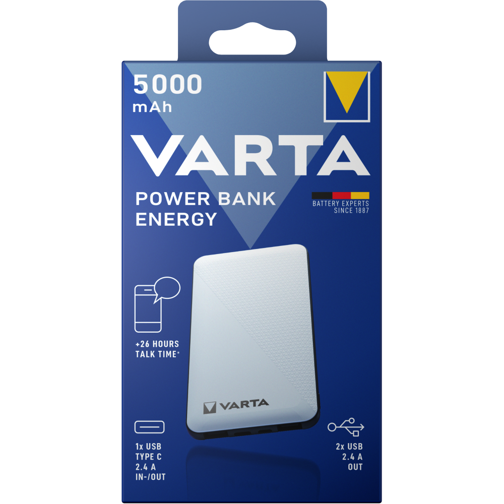 VARTA Power Bank Energy Ladegerät 5000mAh Box Powerbank Batterie Reisen