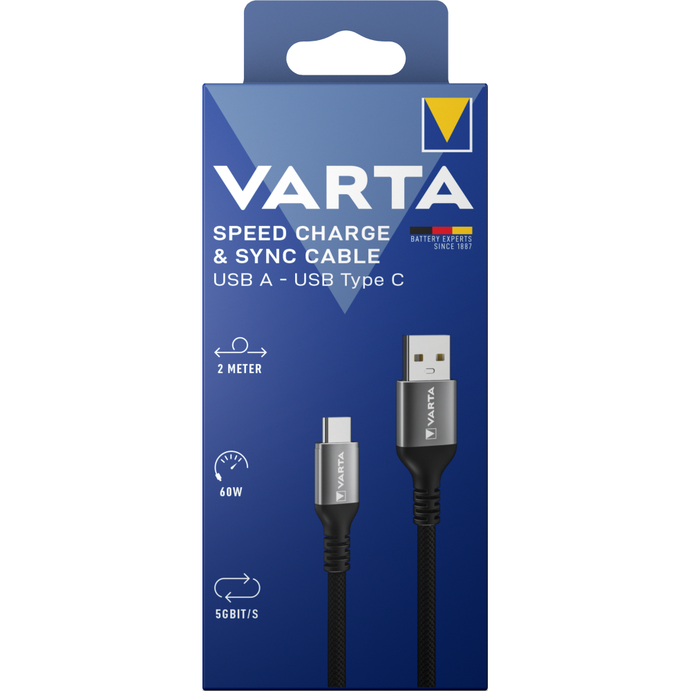 VARTA Speed Charge & Sync Kabel USB A auf USB Type C Box Ladekabel Kabel