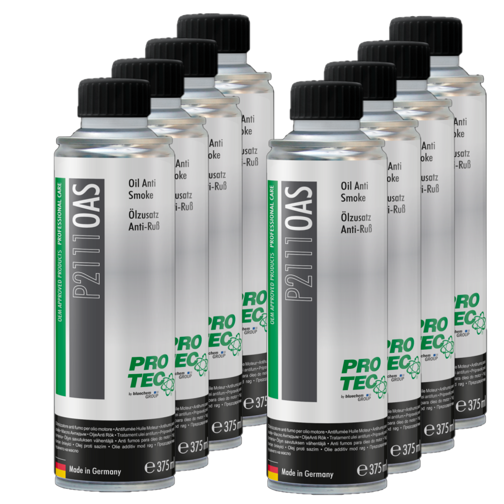 PROTEC 8x 375ml Ölzusatz Anti Ruß P2111 Reduziert Rauch, Ruß & Ölverbrauch