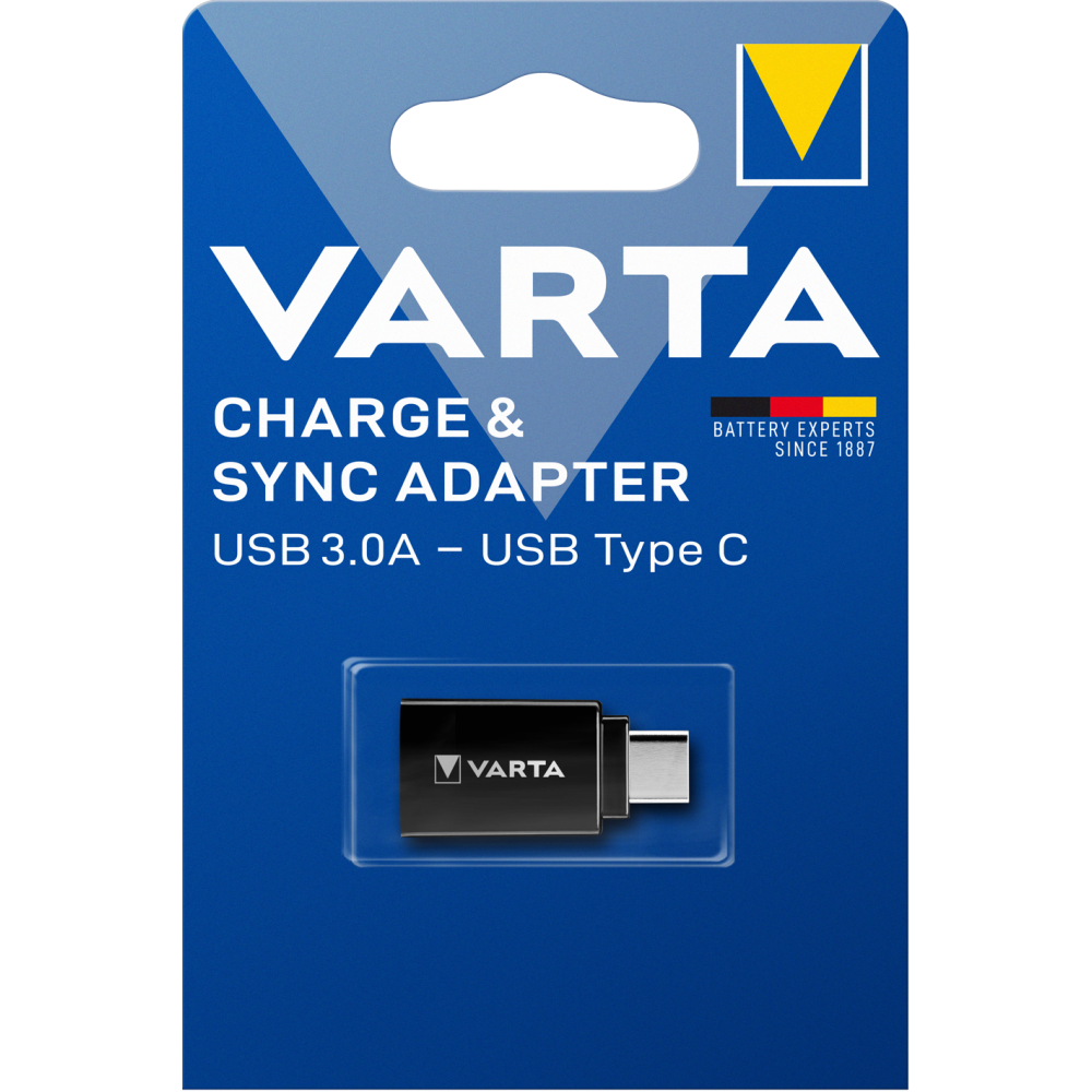 VARTA Charge & Sync Adapter Ladestecker USB A to USB Type C