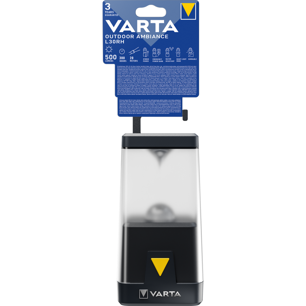 VARTA Outdoor Ambiance L30RH Lampe wiederaufladbar und ohne Batterien
