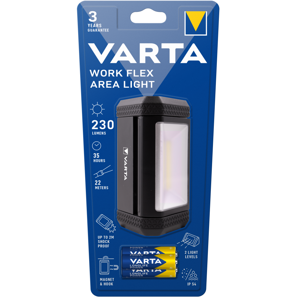 VARTA Work Flex Area Light mit 3x AA Batterien