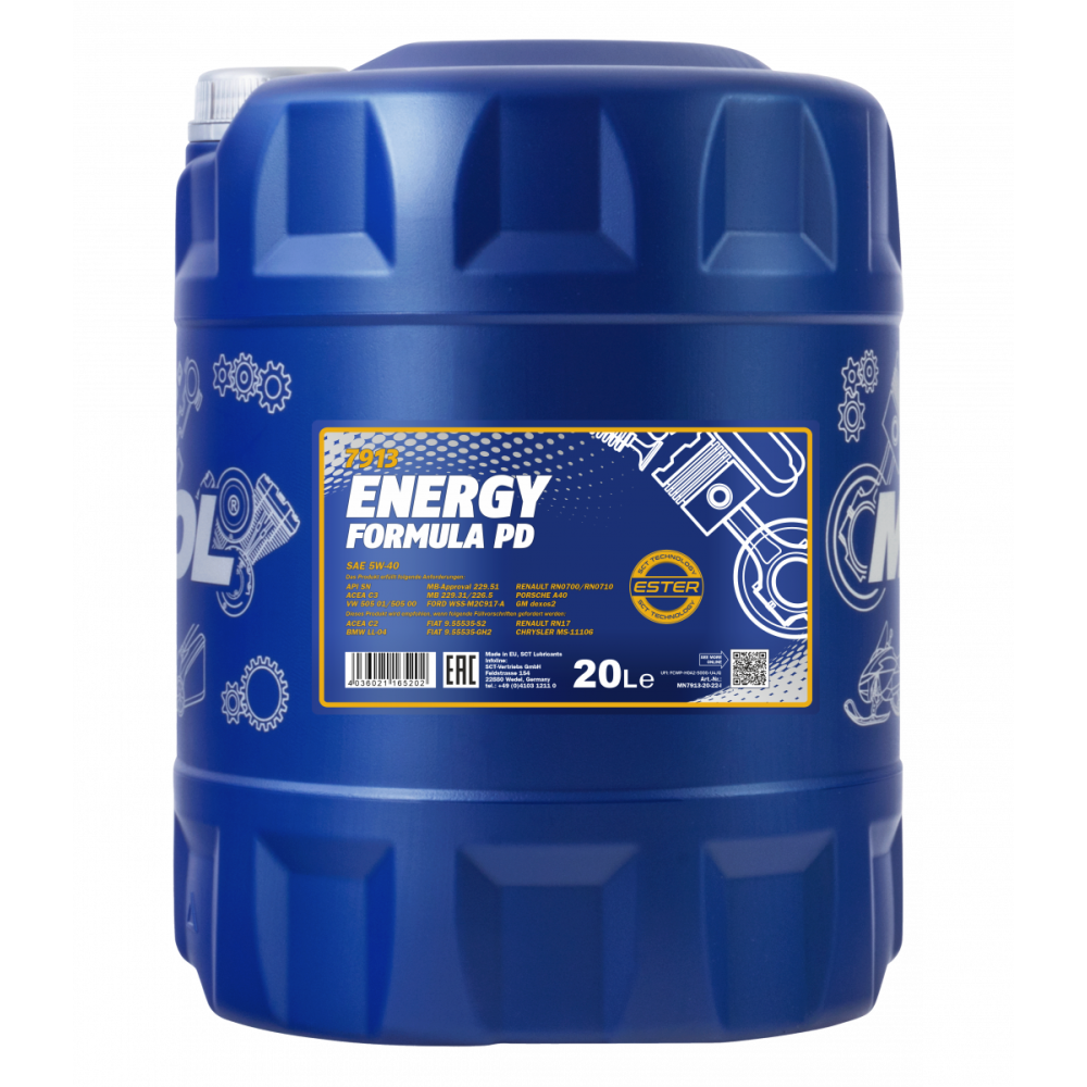 MANNOL Energy Formula PD 5W-40 20L Motoröl – MN791320SCT PD TDI geeignet API C3